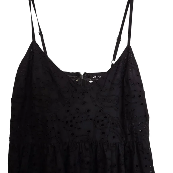 NWT VENUS Black Eyelet Sun Dress With Pockets - Picture 4 of 5